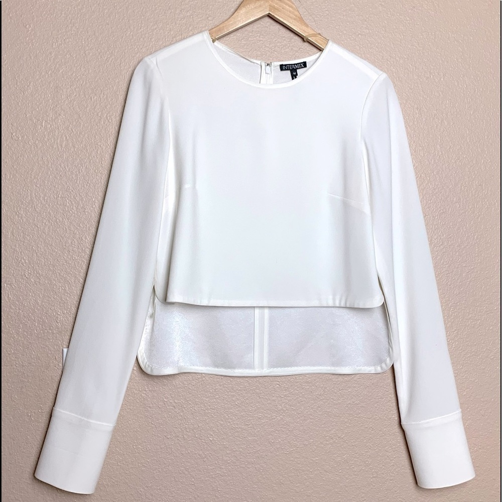 Intermix beautiful ivory blouse size medium